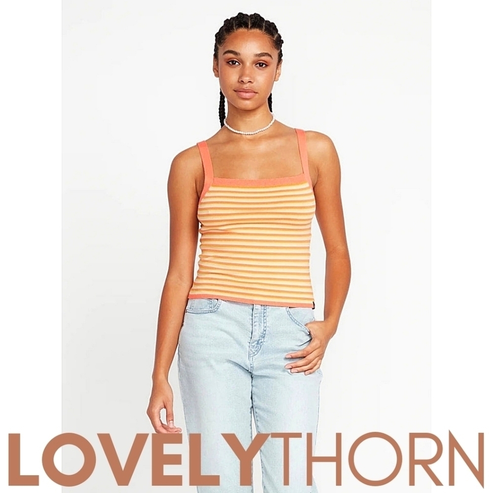 VOLCOM // multi-colored stripe super soft knit cami style tank top
